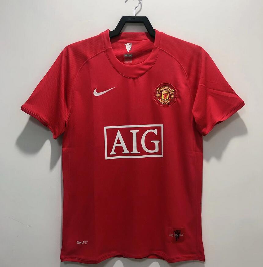 2007-08 Manchester United Retro Home Kit Soccer Jersey